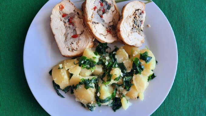 Roláda se špenátovými brambory